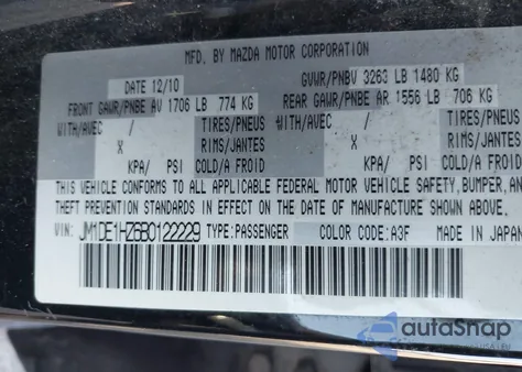 2011 Mazda Mazda2 Sport из США, поврежденный, VIN JM1DE1HZ6B0122229